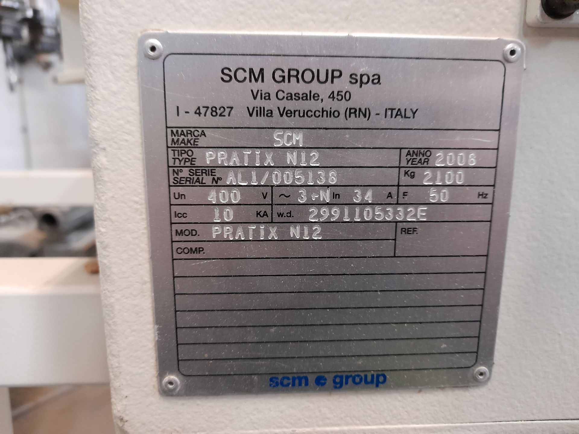 SCM Pratix N12 CNC Router (Year 2008, Serial Number AL1/005138), with control unit, assortment of - Image 10 of 12