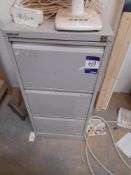 3 x Assorted metal filing cabinets, and contents to include various fixings