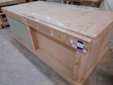 Wooden workbench (Approximately 2400 x 1200 x 1000), with Irwin Record 52 ½ vice