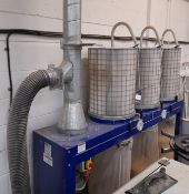 IMAS DSC3/55 triple bag dust extractor (Year 2008, Number 608010/3), complete with ducting (