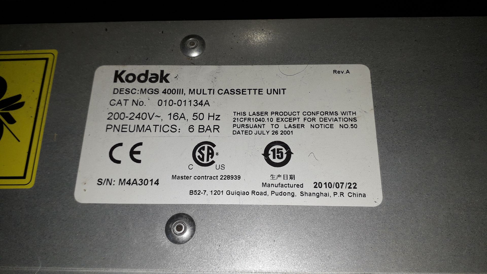 Kodak Magnus 400 III Quantum Plate Setter, serial - Image 5 of 12