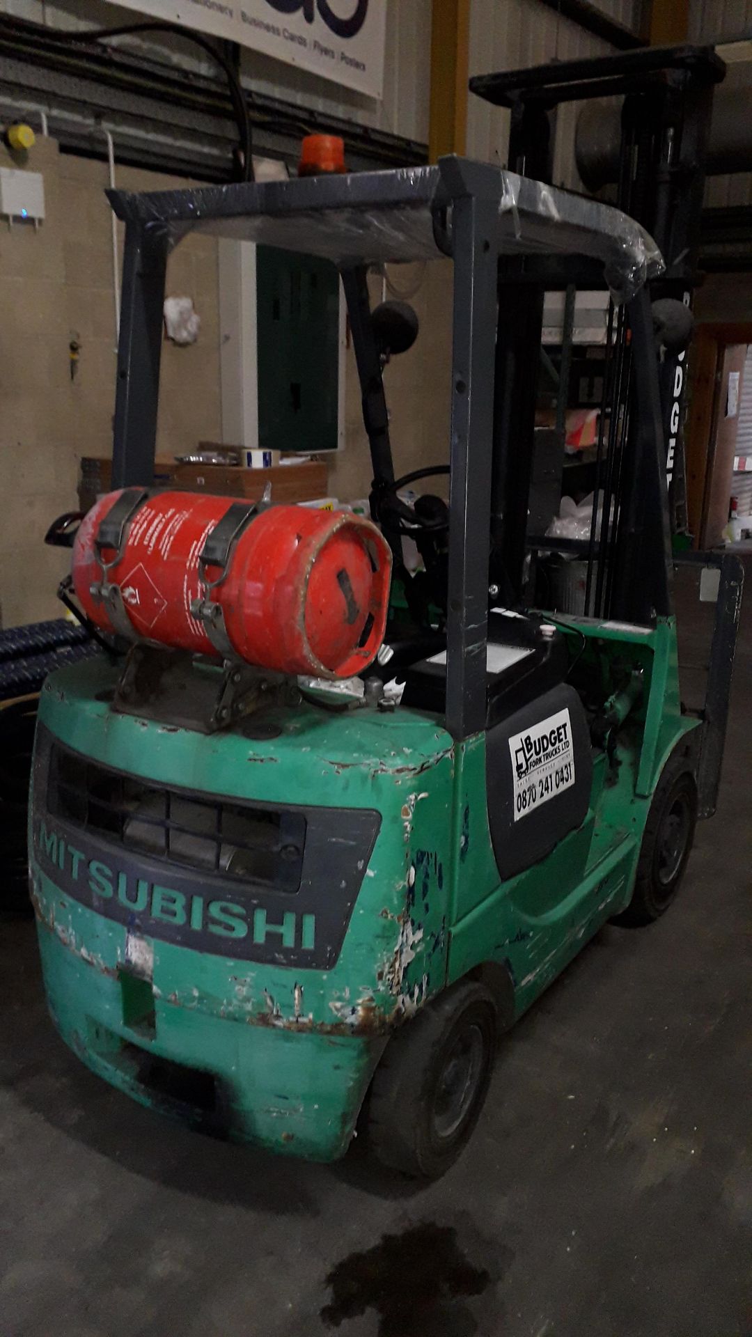 Mitsubishi FG15 1,500kg LPG Gas Fork Lift Truck, s - Image 10 of 11