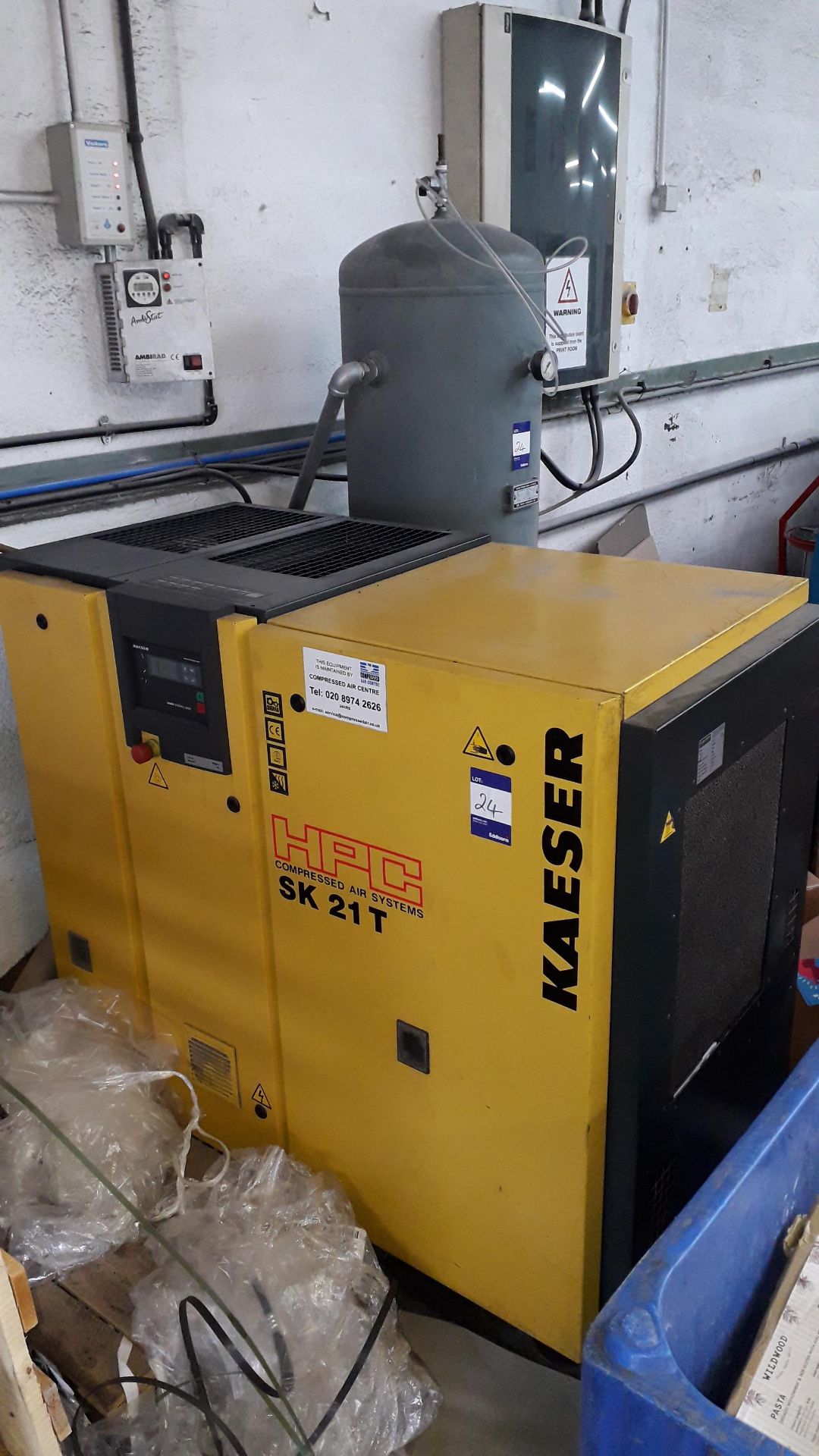 Kaeser SK21T Packaged Type Compressor, serial numb