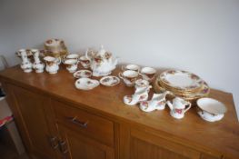 Collection of various Royal Albert “Old Country Roses” bone China items including, plates, cups, vas