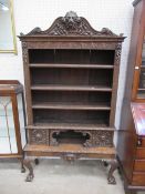 Heavily detailed wooden bookcase