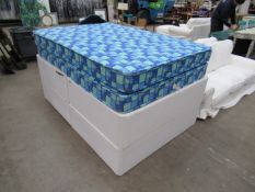Two double sized divan bed bases and mattresses