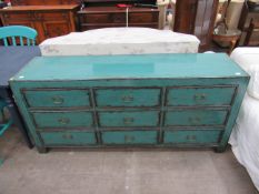 Nine drawer sideboard with painted laquer shabby chic look