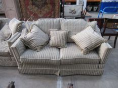Golden striped coloured two seater knole sofa