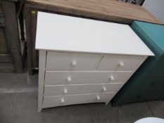 Painted chest of five drawers