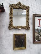 Ornate mirror and a gilt mirror