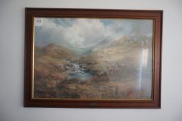 Prudence Turner “Up in the Hills” Framed and Glazed Print (870mm x 620mm)