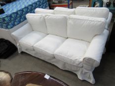 Two three seater sofas