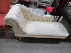Cream buttoned backed chaise lounge
