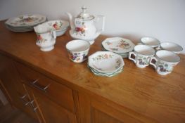 Qty of various Johnson Bro’s tableware including, ‘T’ Pot, cups, plates, wall clock etc.