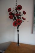 Contemporary Glass Vase with imitation Flowers