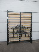 Double sized green metal bed frame