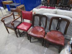 4x chairs including matching pair and desk chair