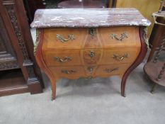 French Bombe chest of three drawers