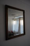 Antique effect framed beveled edge mirror (700mm x 550mm)