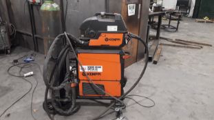 Kemppi X5 Power Source 500 Mig Welding Set, serial number 2911053 with X5 cooler & X5 wire feeder