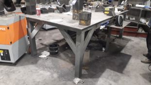 Fabricated Welding Table, 3m x 1.5m with vice fitted