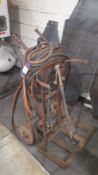 Cutting Torch with hose, gauges & bottle trolley