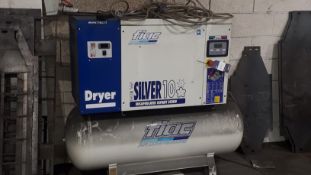 Fiac New Silver D 10-30 Encapsulated Rotary Screw Compressor with dryer, serial number IYD0208709 (