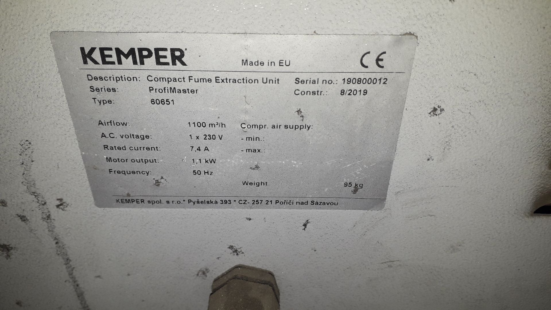 Kemper Profimaster 60651 Compact Fume Extraction Unit, serial number 190800012 (2019) - Image 2 of 2