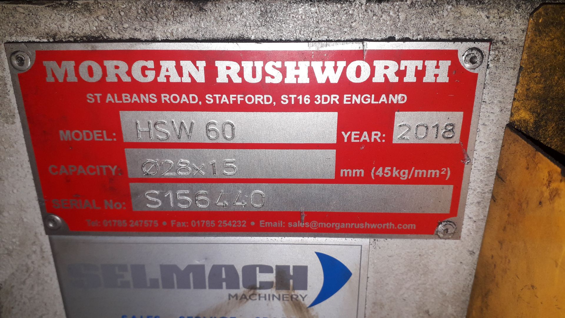 Morgan Rushworth HSW60 Metal Worker, capacity 28x15, serial number S156440 (2018) - Image 6 of 6