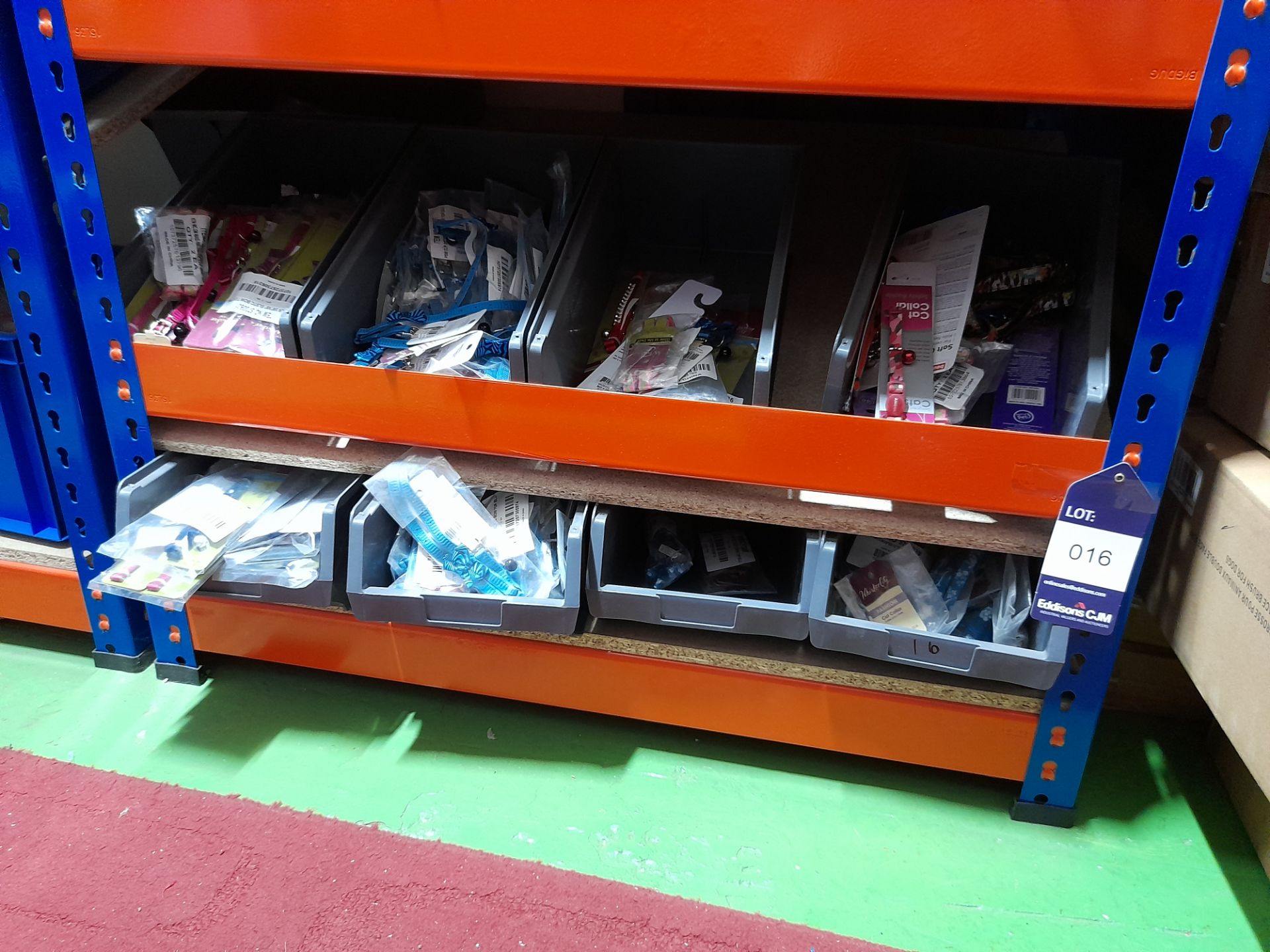 Contents to 2 shelves of cat collars (8 plastic cr