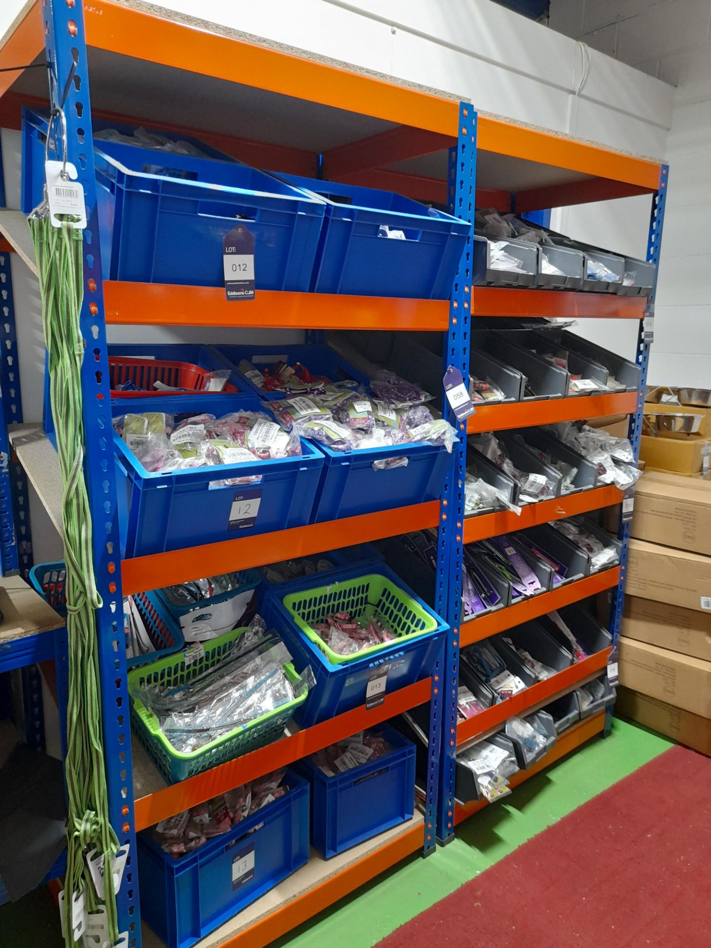 3 – Stock racks (orange & blue) - Image 2 of 3