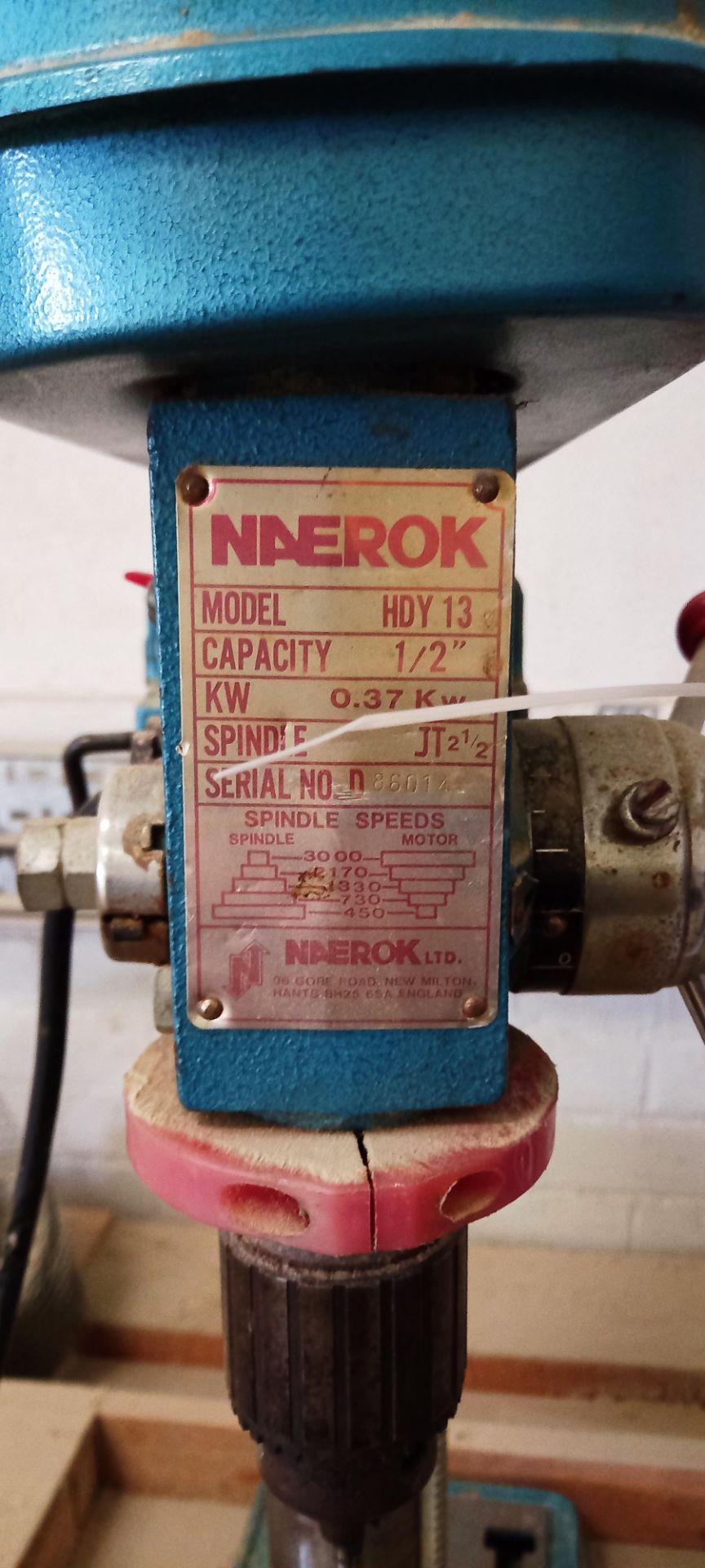 Naerok Bench Drill Model Number HDY13, Serial Number 86014 - Image 2 of 2