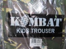 Box of childrens Kombat Trousers 'DPM' age 7-8