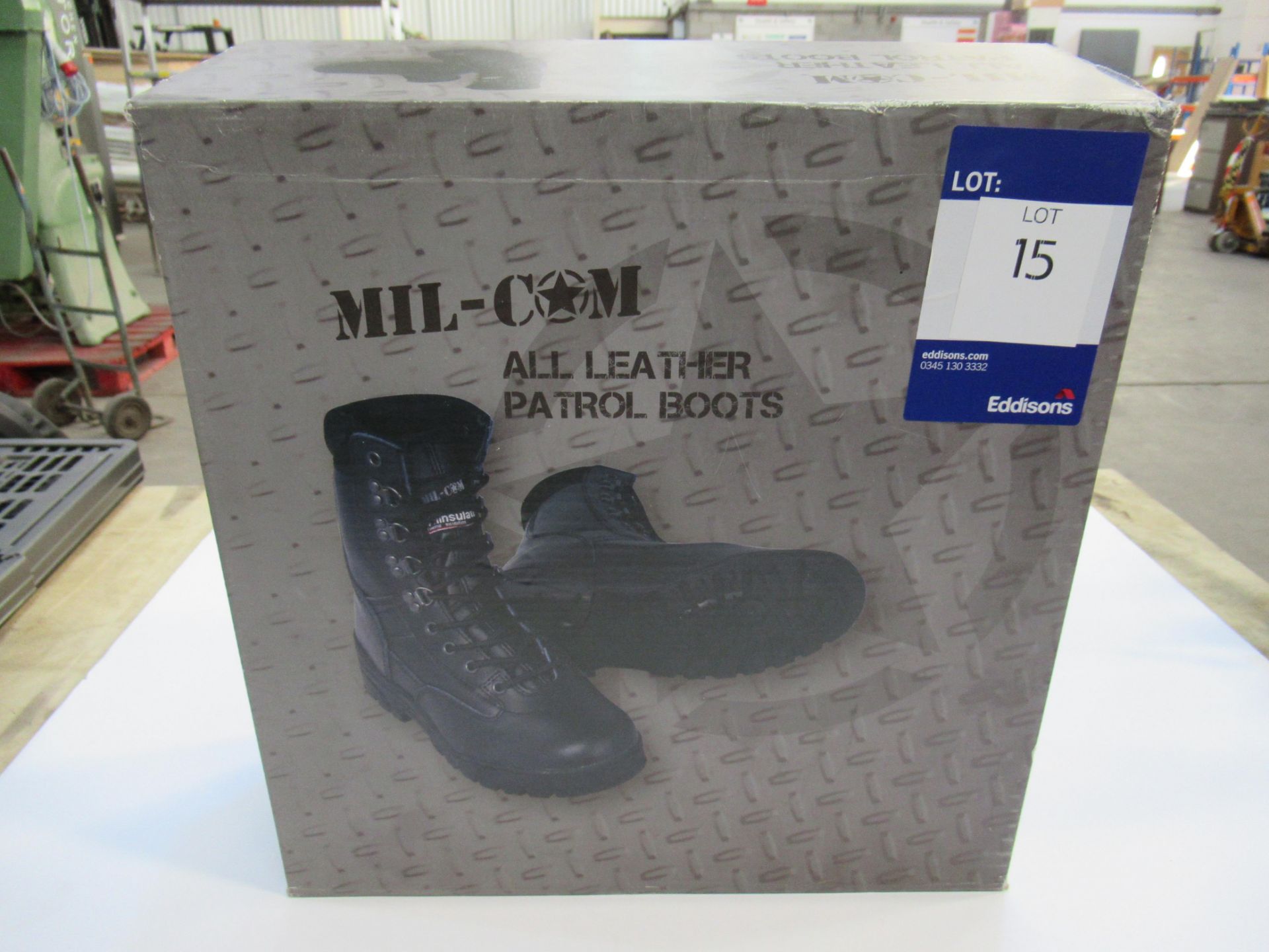 Mil-com all leather patrol boots, black, size 9UK