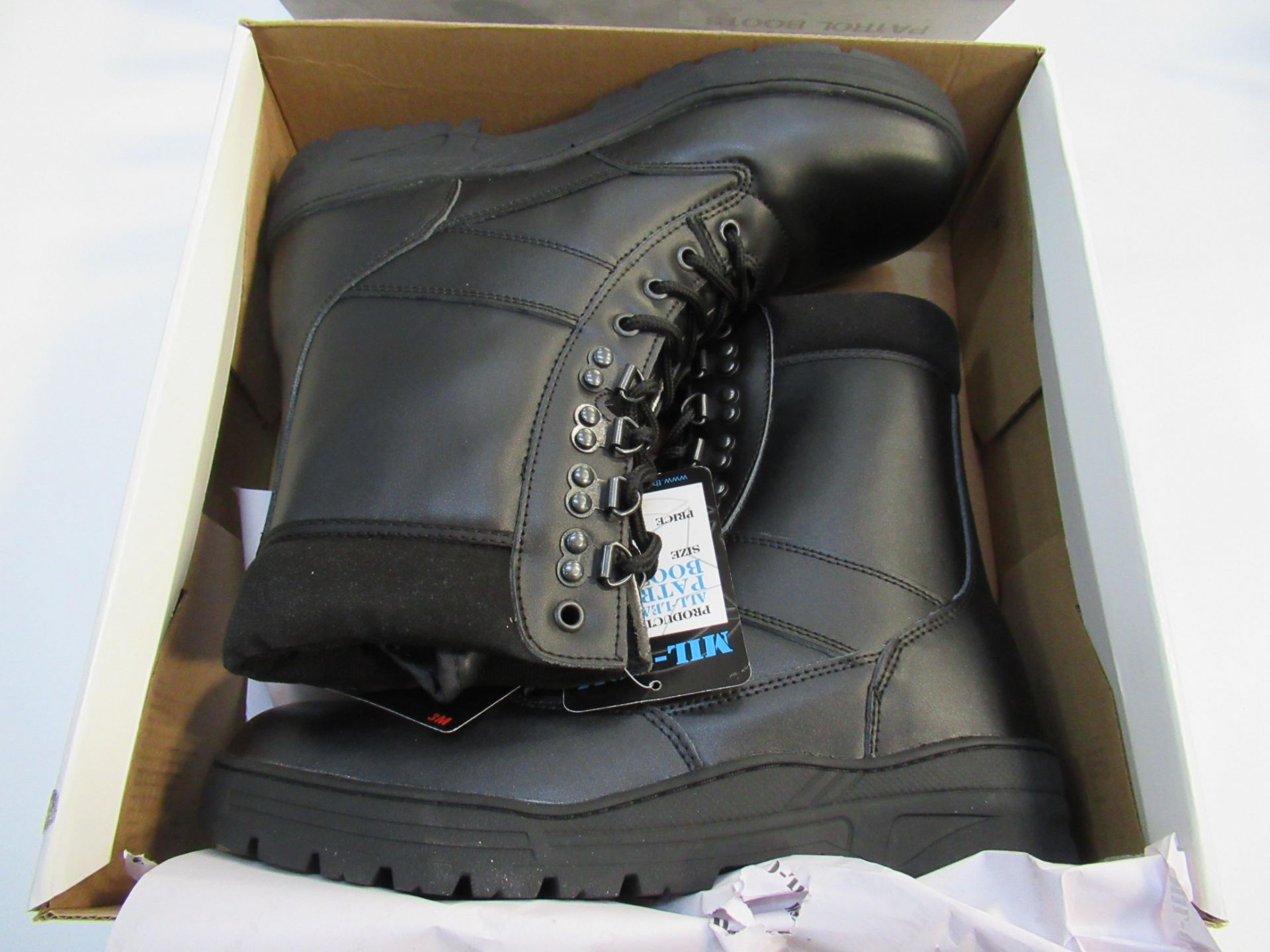 Mil-com all leather patrol boots, black, size 9UK - Image 2 of 2