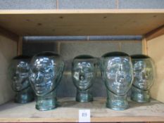 5x glass mannequin heads