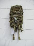 3x Kombat Molle assult packs in camo, green and black (RRP £26.99 each)