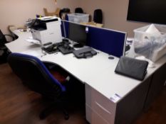 4 Person cluster workstations, comprising 4 x single person workstations, with pedestals and