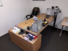 Single person workstation, with undercounter cabinet and operators chair, to first floor office