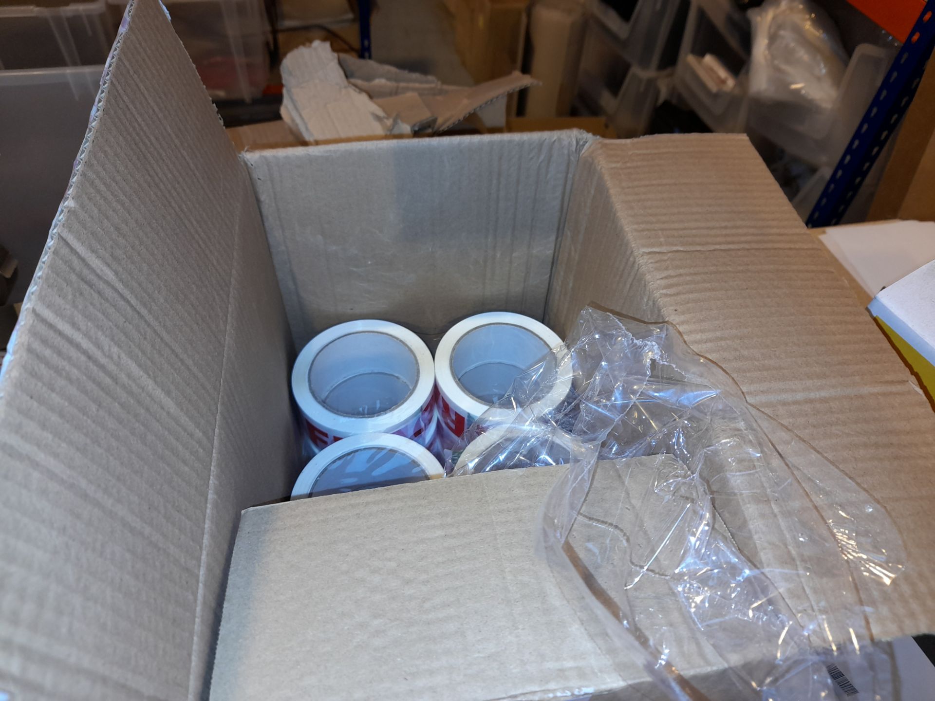 Assortment of consumables to packing bench, to include fragile packing tape, permanent markers, - Image 4 of 6