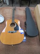 Yamaha FG401 acoustic guitar with a 'stentor student' violin in case