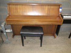 Kimball X428 piano on castor wheels S/N B53917 and piano stool