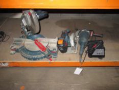 A Bosch Mitre-saw, a Bosch Battery Circular Saw and a Bosch Grinder "all untested"