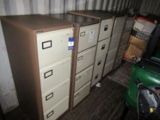5x 4 drawer metal filing cabinets (no keys)