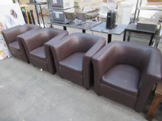 4x leather effect tub chairs