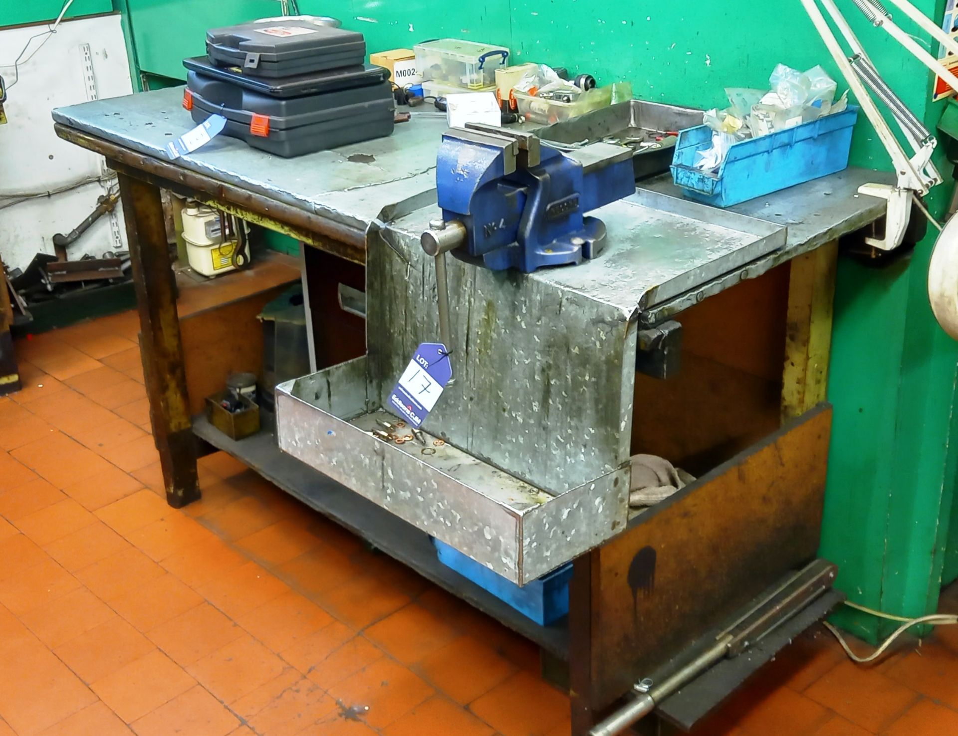 Engineers Workbench with Record Vice approx. 1640 x 700mm