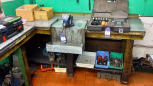 Engineers Workbench with Record Vice approx. 2050 x 700mm