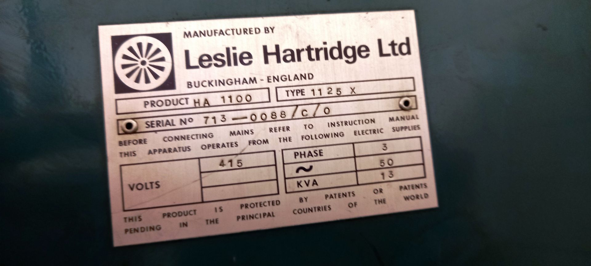 Hartridge Series 1100 MK2 Diesel Pump & Injector Test Rig type 11258, Phase 3,serial number 713- - Image 6 of 6