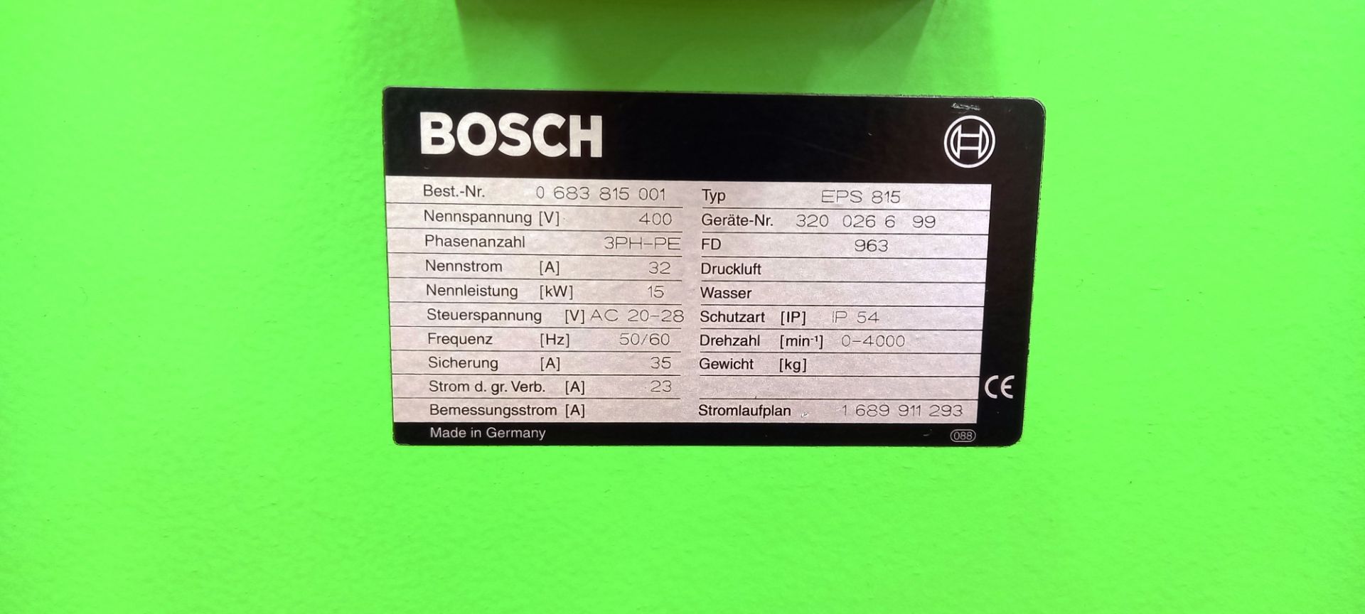 Bosch EPS815 Diesel Pump Test Rig, Phase 3, serial number 0683815001 with KMA 802 Plus Cabinet - Image 6 of 10