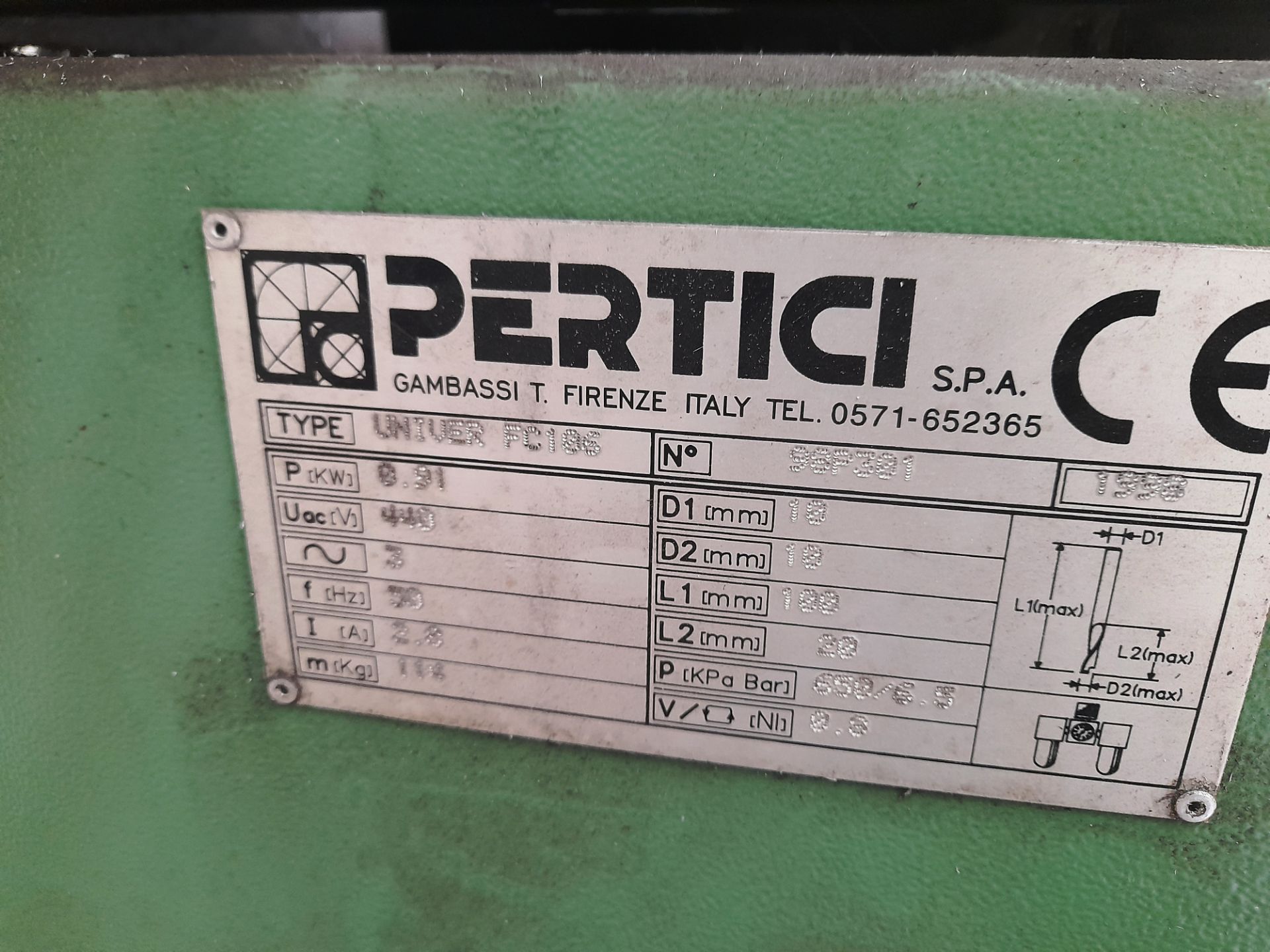 Pertici Univer FC106 copy router (Year 1998, Serial Number 98P301) - Image 3 of 3